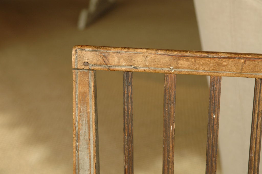 Wood Gustavian Chair with Pancake Cushion For Sale