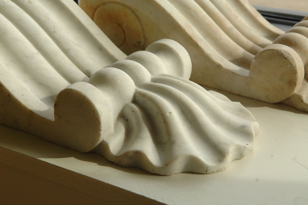 English Pair of Marble Corbels For Sale
