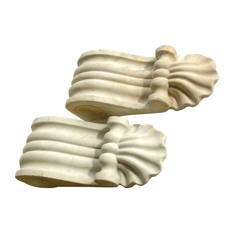 Pair of Marble Corbels For Sale