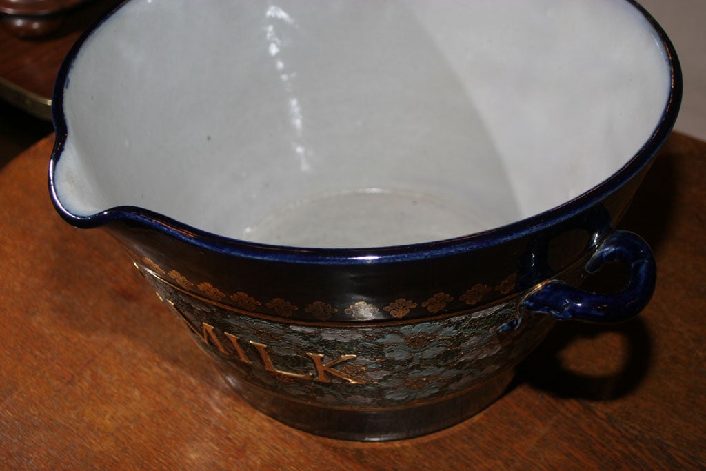 Rare Royal Doulton Blue Cloisonné Milk Pail 3
