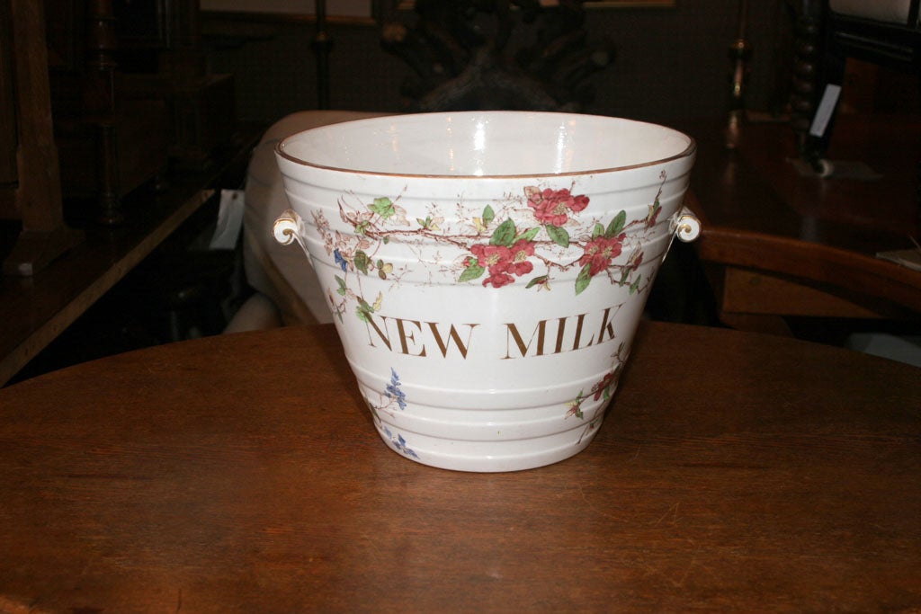 Large Milk Pail with Roses