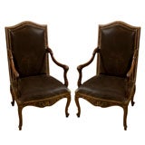 Louis XV Carved Parlor Arm Chairs