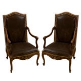 Louis XV Carved Parlor Arm Chairs