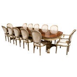 Mahogany Dining Table and 12 Chairs Set