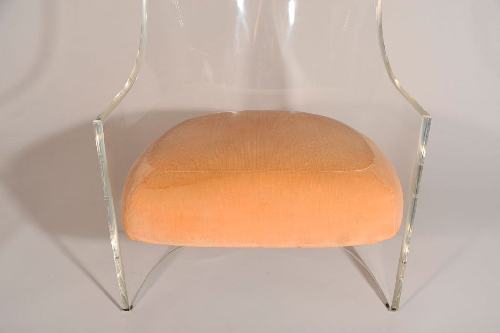 American Plexiglas Spoon Back Slipper Chair by Vladimir Kagan