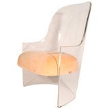 Retro Plexiglas Spoon Back Slipper Chair by Vladimir Kagan