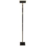 Italian Tall Brass and Black Lacquer Torchiere