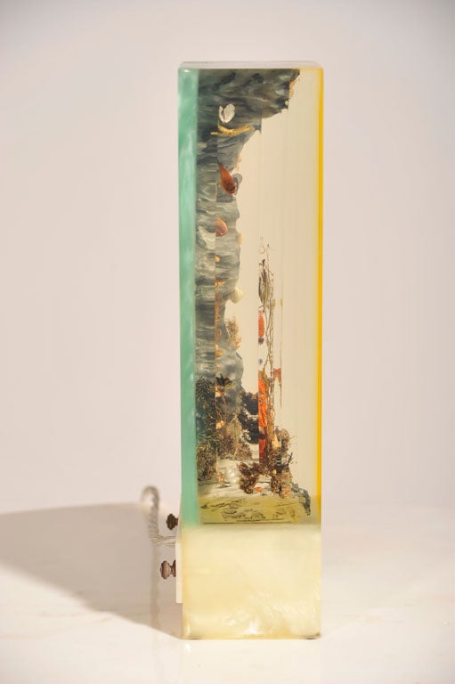 Mid-20th Century Italian Lucite Lighted “Under-the-sea” Aquarium Sculpture For Sale