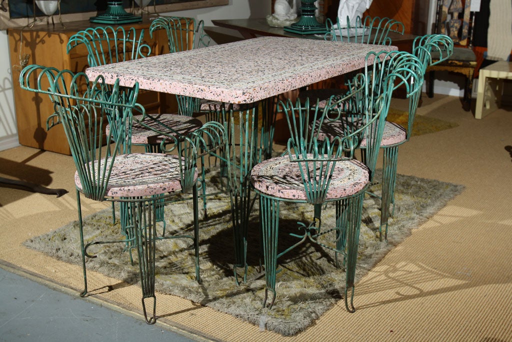 Mategot Style Wrought Iron Garden Set