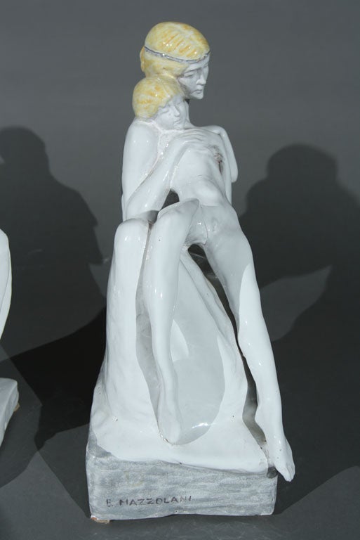 Figure in ceramica di Enrico Mazzolani In condizioni ottime in vendita a Stamford, CT