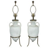 Pair of "Cenedese" Murano Glass Lamps