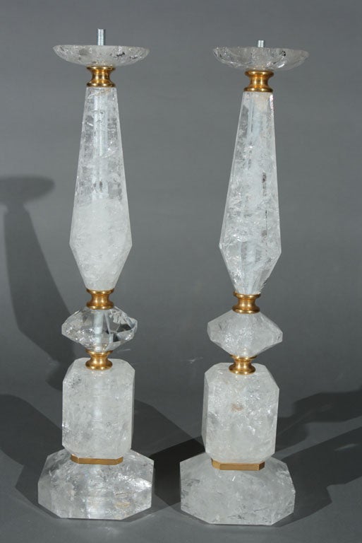 Pair of Rock Crystal Lamps