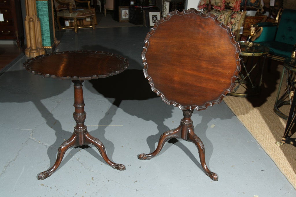 Pair of Chippendale Tilt Top Tables
