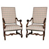 French Walnut Throne Chairs