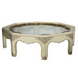 Baker Hand-Painted CoffeeTable with Brass Edged Tray Center