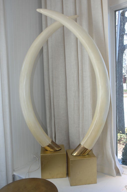 American Decorative Elephant Tusks - Pair For Sale