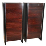 Vintage Pair Of Tall Rosewood Dressers