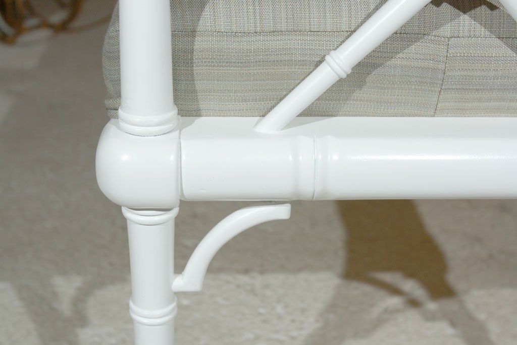 White Faux Bamboo Bench In Excellent Condition In New York, NY