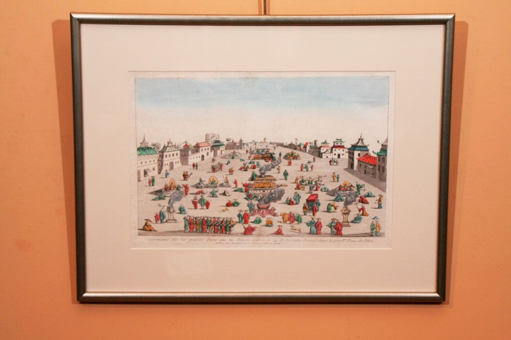 French Engraving: Chinese Moon Festival, Circa 1760