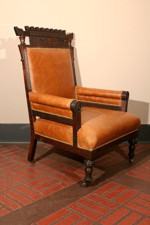 American Egyptian Revival Arm Chair, Circa 1880