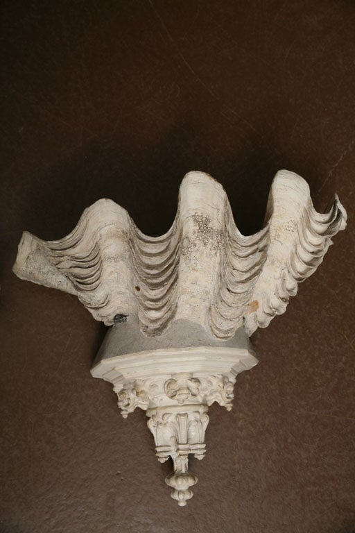 Mid-20th Century Clam Shell Wall Sconces
