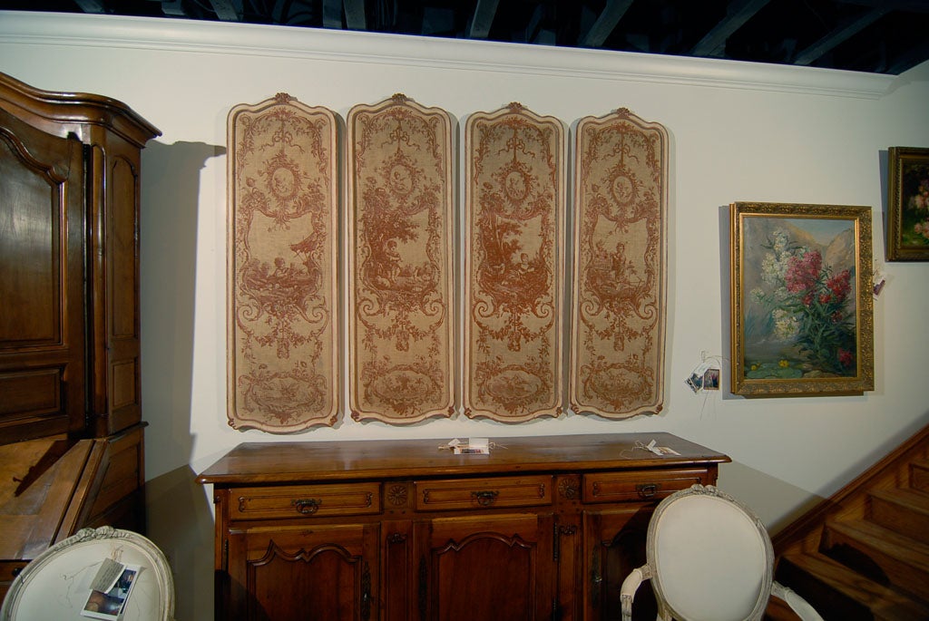 Early 19th Century French Panels with Toile Fabric