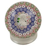 St. Louis Concentric Millefiori Paperweight With Christ Sulphide