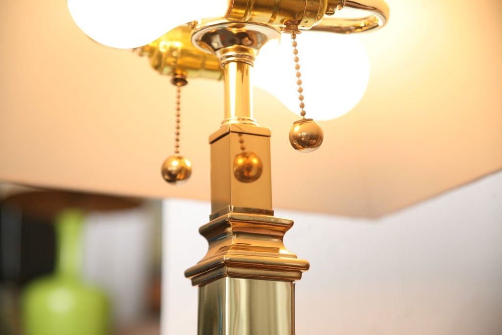 Lucite and brass floor lamp 3