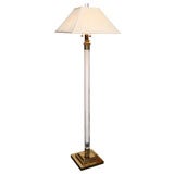 Lucite and brass floor lamp