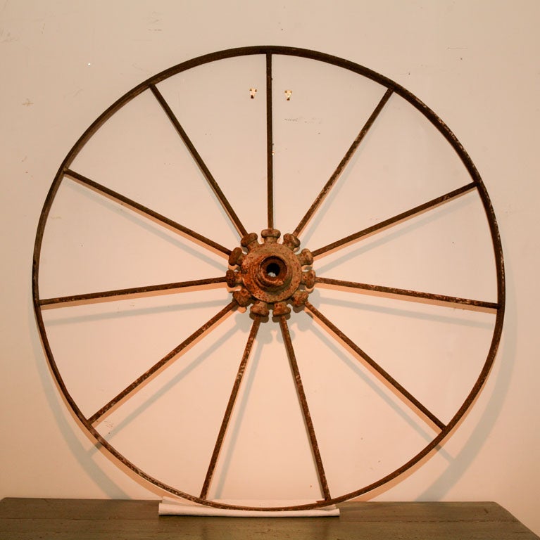 20th Century Metal wagon wheel from England