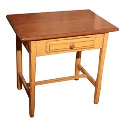 Canadian side table with yellow paint