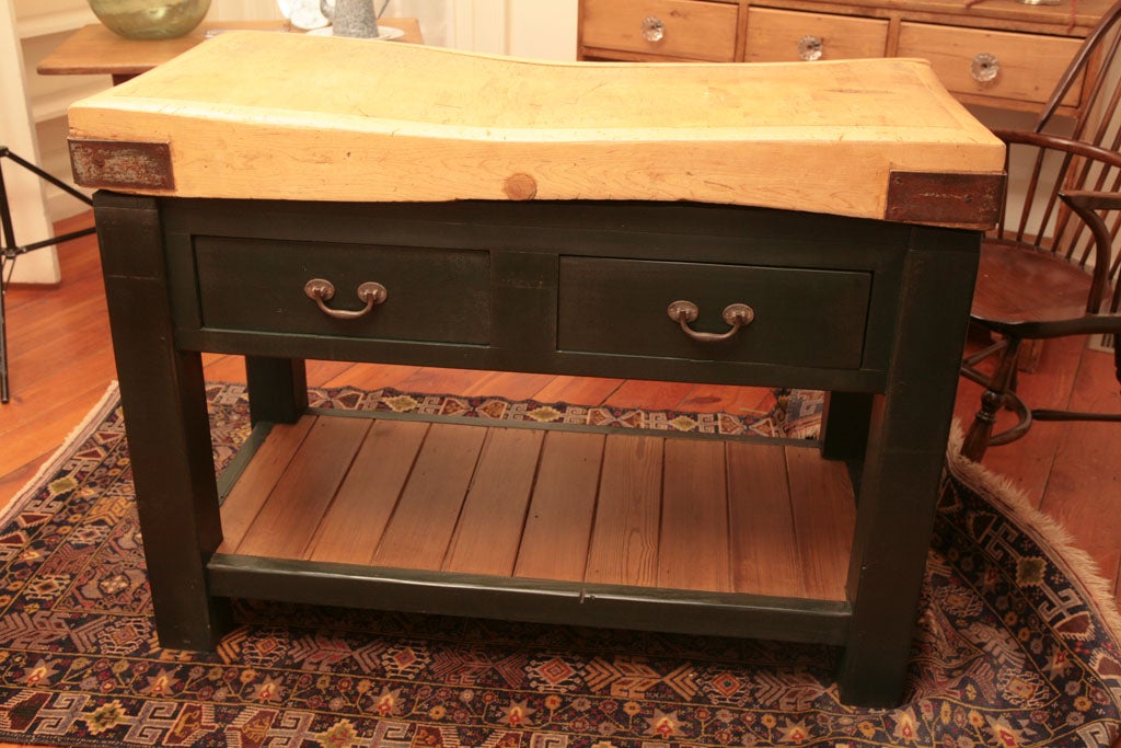 Original butcher block center island at 1stDibs