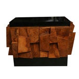 Paul Evans Faceted Burled Wood Cabinet