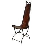 Vintage Mid-century  Spanish Leather Chair