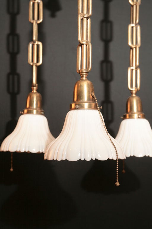 Early Electric Flush Mount with Mock Chain Stems