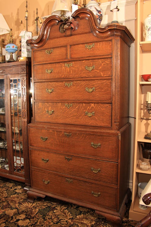 English George III Oak Chest-on-Chest