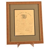 Framed Civil War discharge paper.