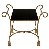 Hollywood Regency Gilded Rope and Tassel Bench