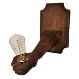 Eclectic Solid Wood Hand Wall Sconce