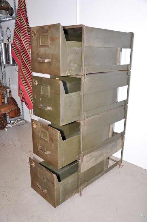 Industrial Style Stackable Metal Filing at 1stDibs stackable metal file