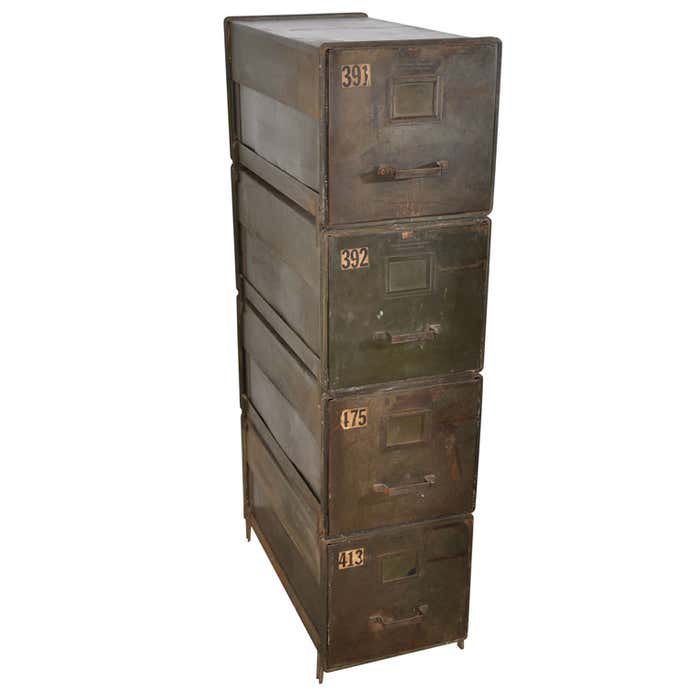 Industrial Style Stackable Metal Filing Cabinets at 1stDibs | stackable ...