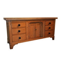 Antique English Pine and Sycamore Dresser Base