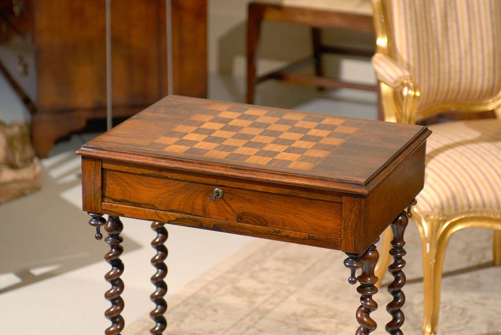 English William IV Rosewood Games / Work Table