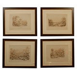Set of 4 English Antique Landscapes by W. Green