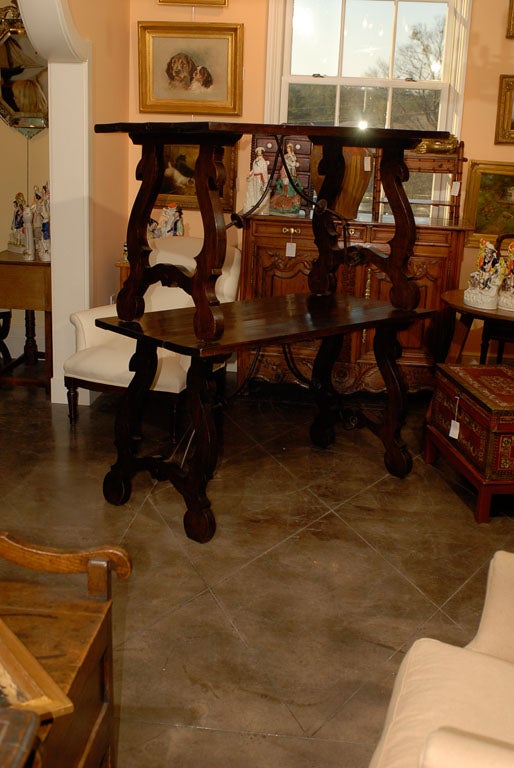 Spanish Table with Iron Stretcher