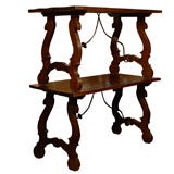 Antique Spanish Table with Iron Stretcher
