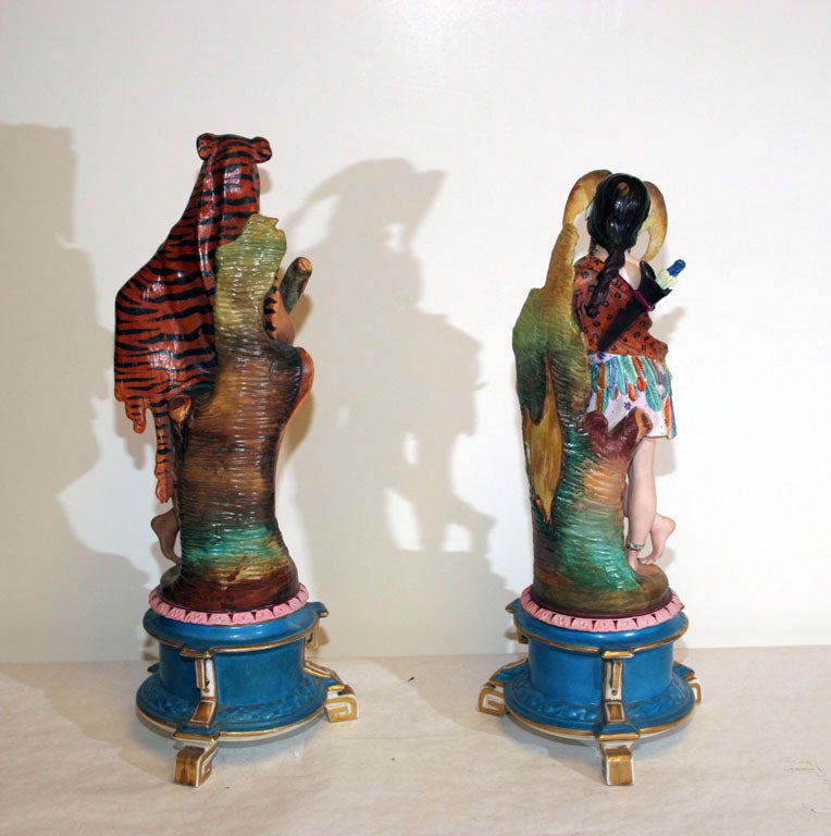 A PAIR OF FIGURES OF AMERICAN INDIANS. FRENCH, C. 1885 For Sale 2