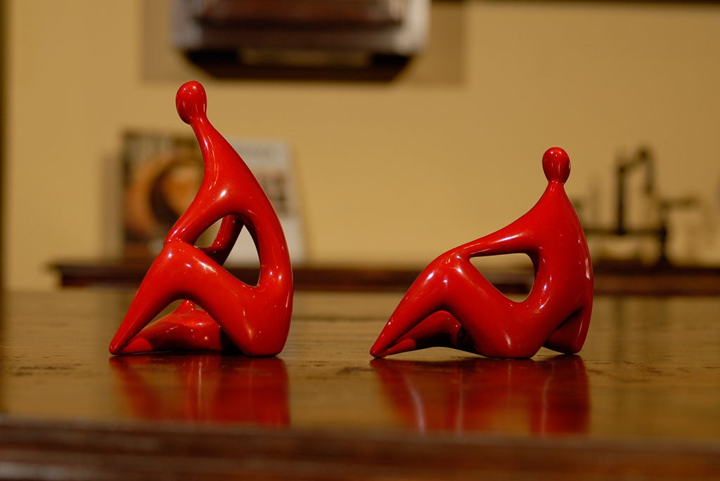Ceramic Zsolnay - Red Figurines by Janos Torok