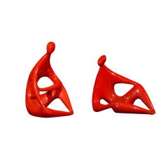 Zsolnay - Red Figurines by Janos Torok