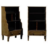 Vintage PAIR OF EARLY 20thC PAINTED BOOKSHELVES